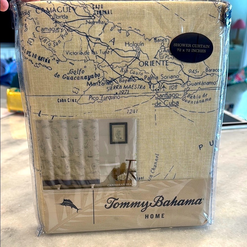 Tommy Bahama Caribbean Sea Map Shower Curtain